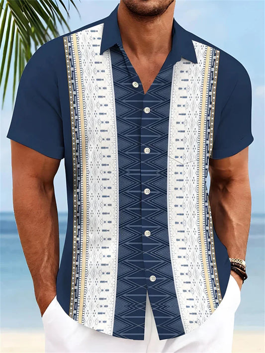 2025 Summer Hawaiian Men's Shirt Casual Flower 3D Printed Beach Plants Crane Coconut Tree Shirt Clothing