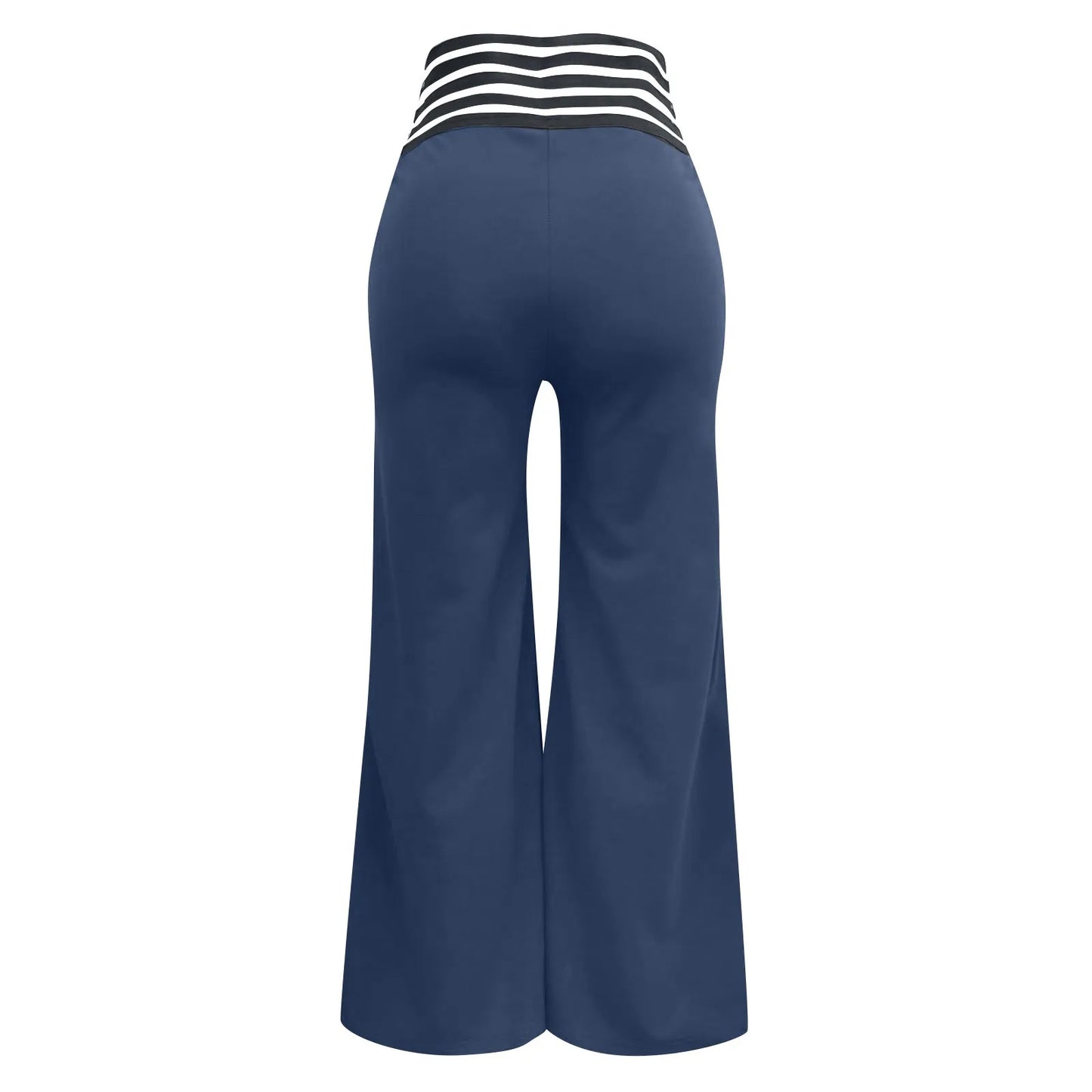 Summer Wide Leg Hollow Wide Waistband Long Pants Women High Waist Solid Color Wide Leg Flared Trousers Yoga Sport Gym Pants