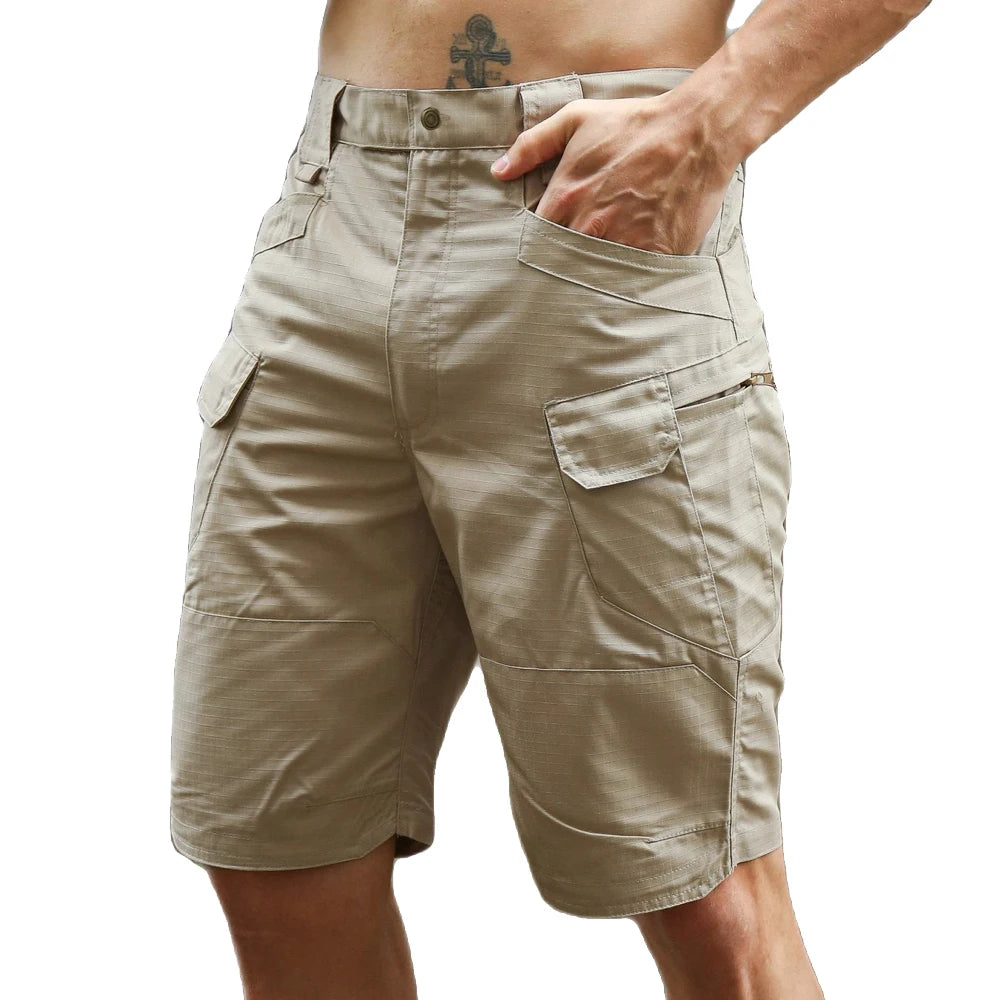 Summer Men Cargo Shorts Tactical Short Pants Waterproof Quick Dry Multi-pocket Shorts Men's Outdoor Clothes Hunting Fishing