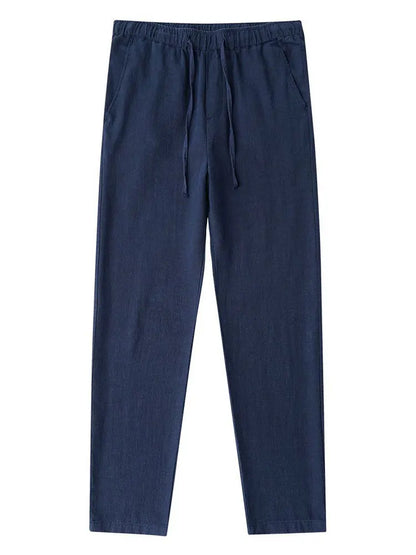 Casual Cotton Linen Chino Pants Men Wide Leg Lightweight Baggy Cotton Sweatpants Male Walking  Jogger Trousers Work