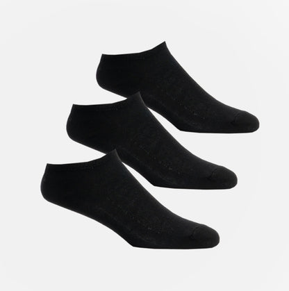 Shuperb 3 Pack Womens Trainer Socks Black: One Size