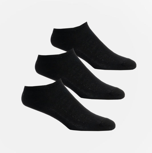 Shuperb 3 Pack Womens Trainer Socks Black: One Size