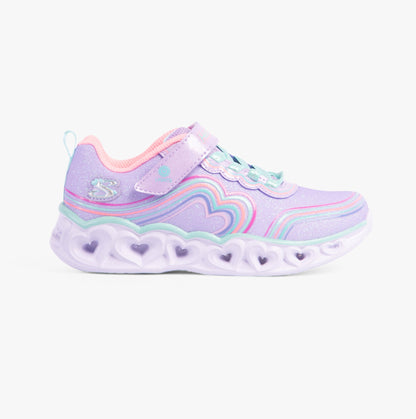 Skechers 302689L/LVMT HEART LIGHTS - RETRO HEARTS Girls Trainers Lavender/Multi