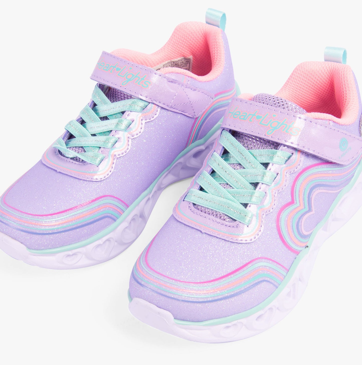 Skechers 302689L/LVMT HEART LIGHTS - RETRO HEARTS Girls Trainers Lavender/Multi