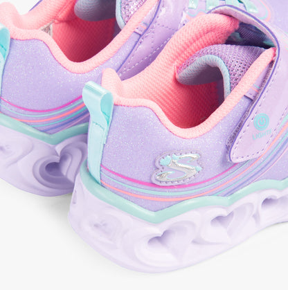 Skechers 302689L/LVMT HEART LIGHTS - RETRO HEARTS Girls Trainers Lavender/Multi