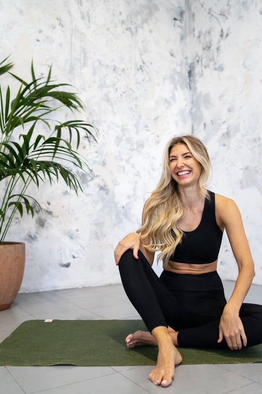 Racerback Sports Bra - Marl Black