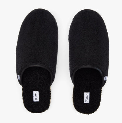 TOMS HARBOR FELT Mens Mule Slippers Black/White