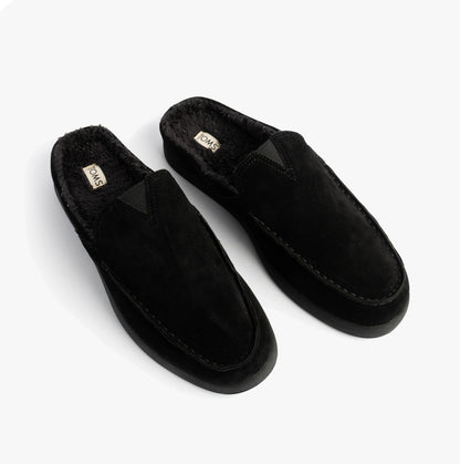 TOMS ALONSO MULE Mens Slippers Faux Shearling Lined Mule Black