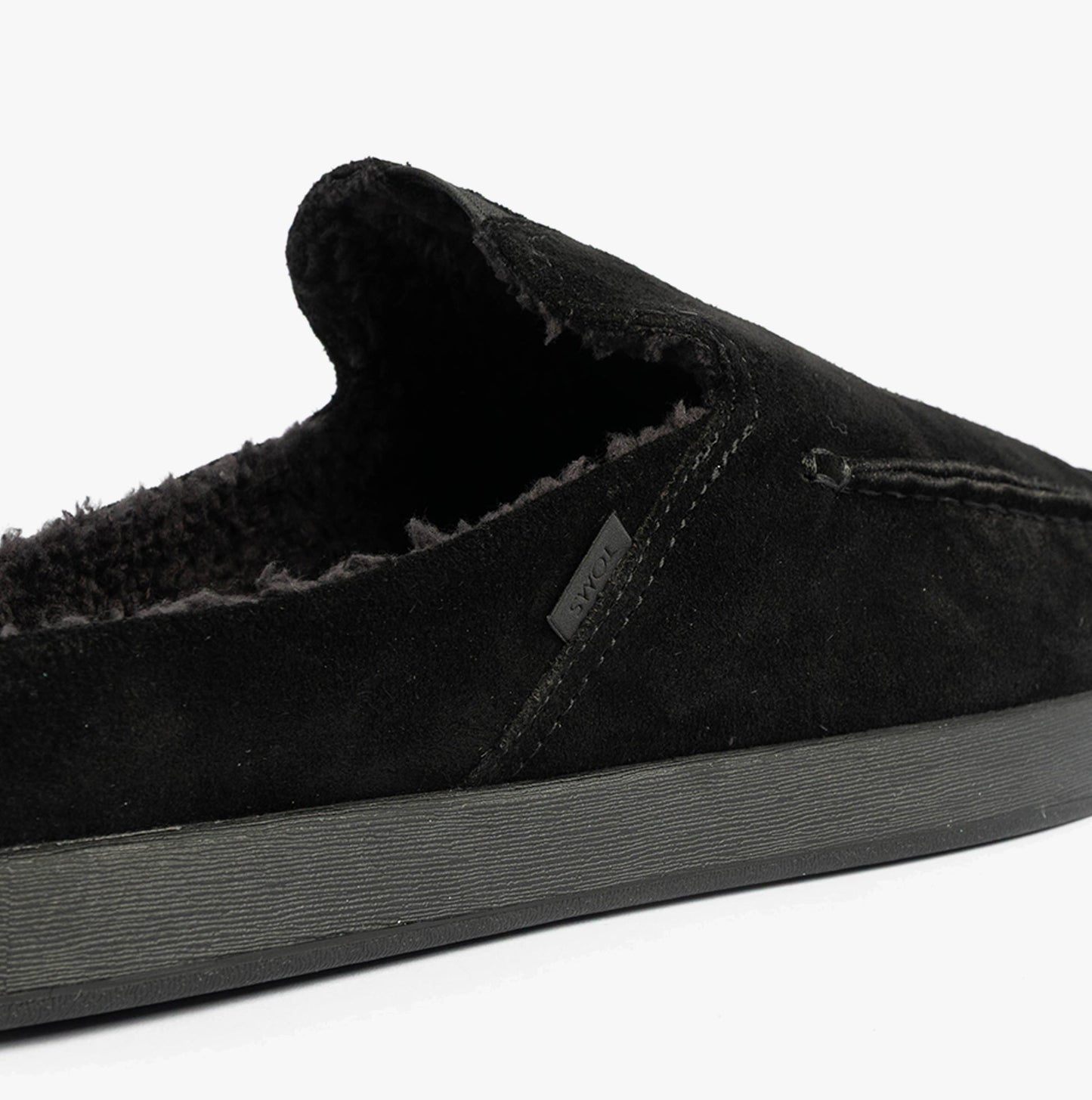 TOMS ALONSO MULE Mens Slippers Faux Shearling Lined Mule Black
