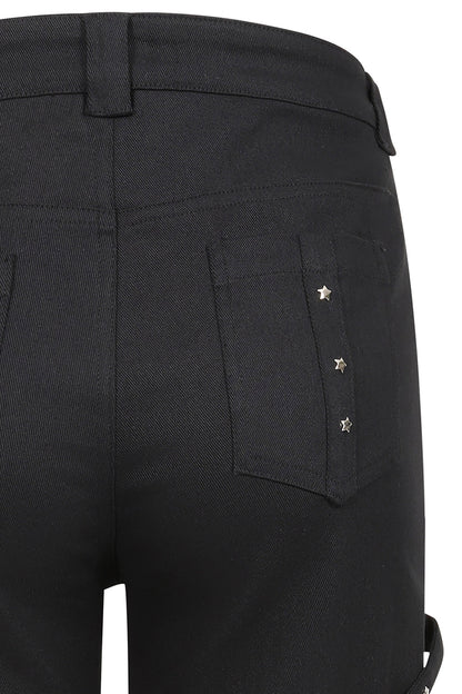 Banned Esmeray Star Studded Harness Trousers in Black