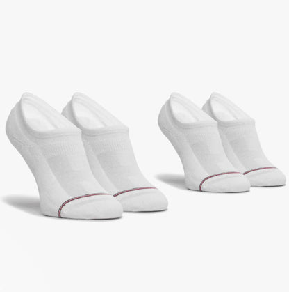 Tommy Hilfiger 2 Pack Mens Invisible Socks White