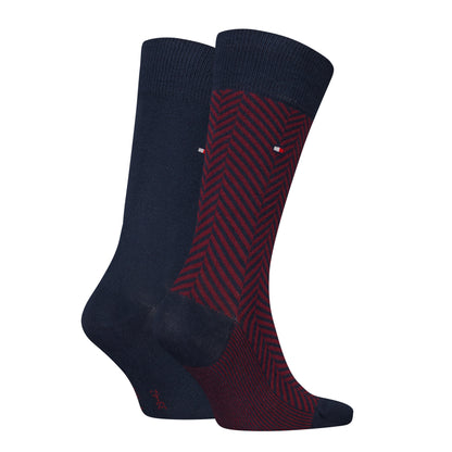 Tommy Hilfiger 2 Pack Classic Mens Crew Socks Navy