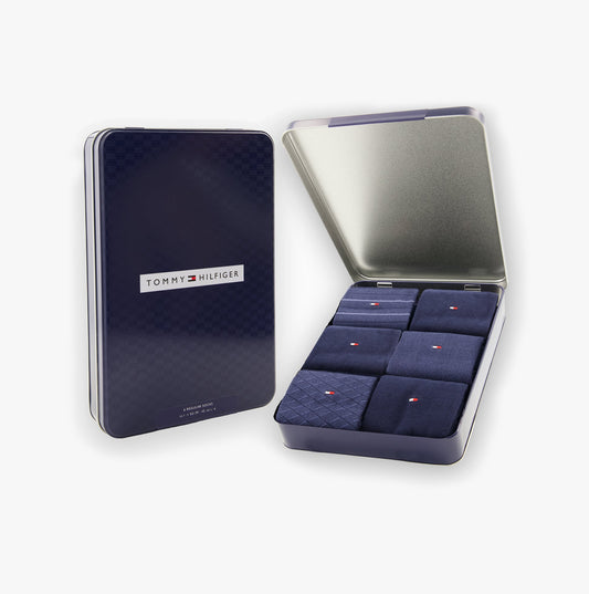 Tommy Hilfiger 6 Pack Giftbox Birdey Mens Socks Navy