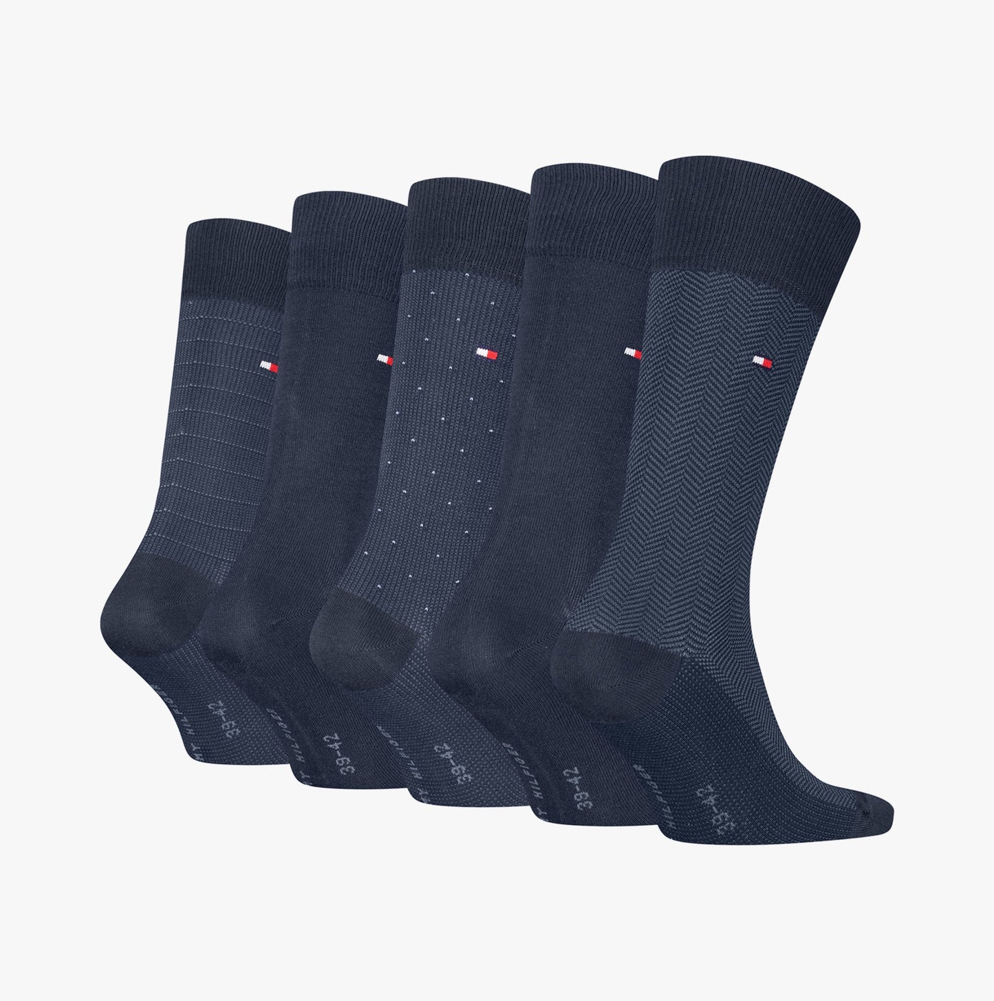 Tommy Hilfiger 5 Pack Giftbox Herringbone Mens Socks Navy