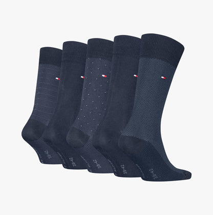 Tommy Hilfiger 5 Pack Giftbox Herringbone Mens Socks Navy