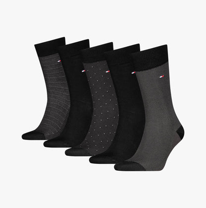 Tommy Hilfiger 5 Pack Giftbox Herringbone Mens Socks Black
