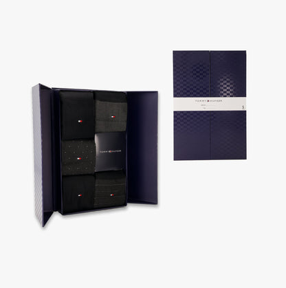 Tommy Hilfiger 5 Pack Giftbox Herringbone Mens Socks Black