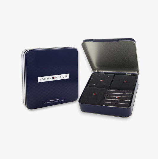 Tommy Hilfiger 4 Pack Giftbox Mens Socks Black