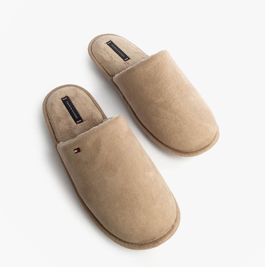 Tommy Hilfiger CORE HILFIGER FLAG H Mens Mule Slippers Coastal Taupe