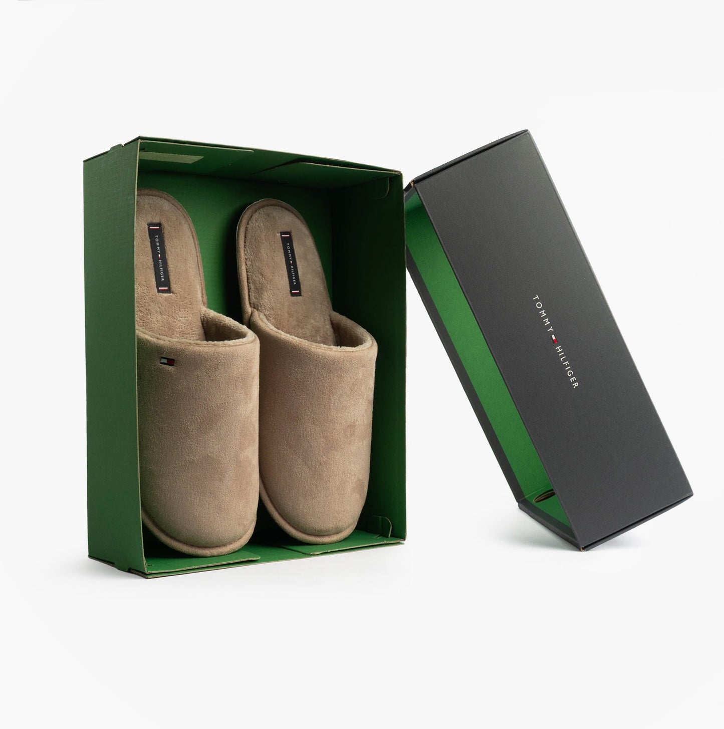 Tommy Hilfiger CORE HILFIGER FLAG H Mens Mule Slippers Coastal Taupe