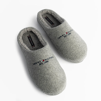 Tommy Hilfiger HILFIGER FELT HOUSE Mens House Slippers Universal Grey