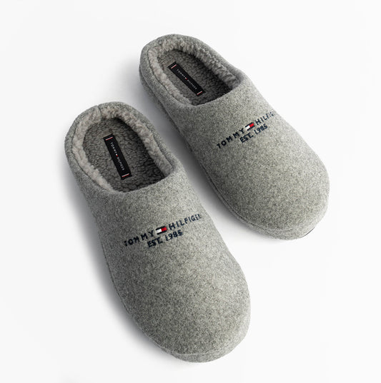 Tommy Hilfiger HILFIGER FELT HOUSE Mens House Slippers Universal Grey
