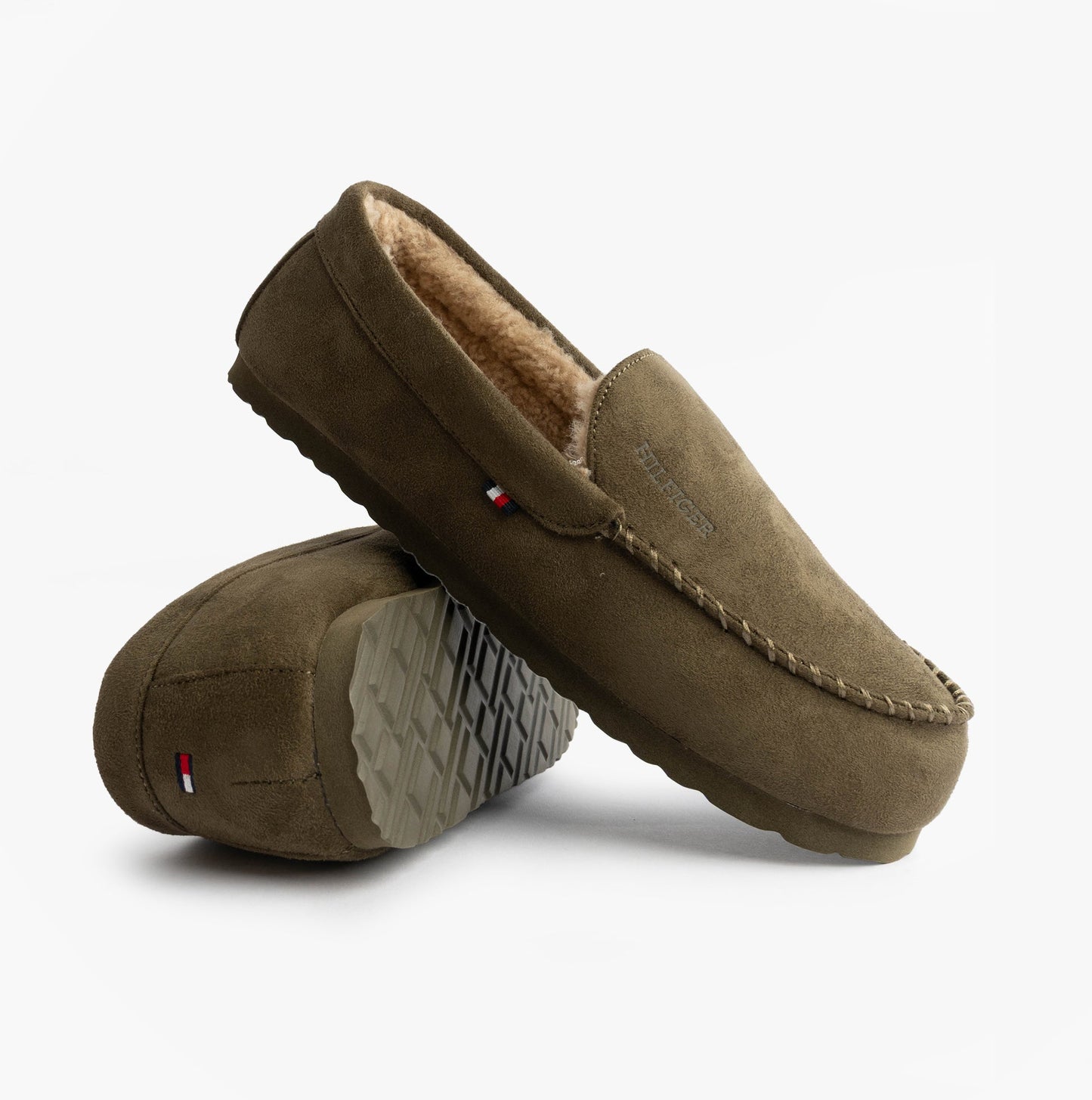 Tommy Hilfiger HILFIGER M SDE DRIVE Mens Mocassin Slippers Army Green