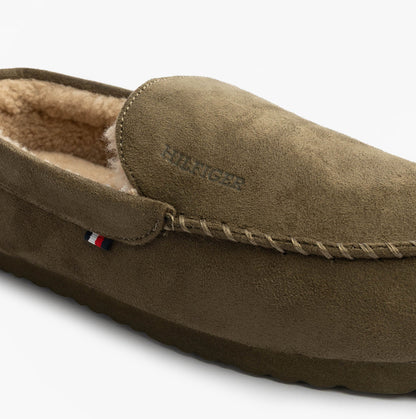 Tommy Hilfiger HILFIGER M SDE DRIVE Mens Mocassin Slippers Army Green