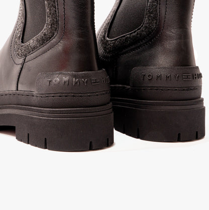 Tommy Hilfiger FEMININE FELT CHELSEAIE Womens Boots Black