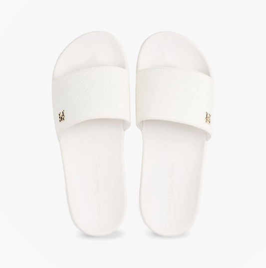 Tommy Hilfiger MONOGRAM POOLSIDE Womens Sliders White