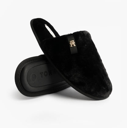 Tommy Hilfiger TH FAUX FUR HOUSE SH Womens Slippers Black