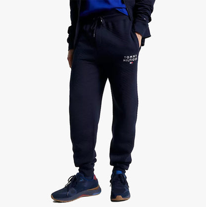 Tommy Hilfiger TH ORIGINAL Mens Diamond Quilted Lounge Joggers Desert Sky