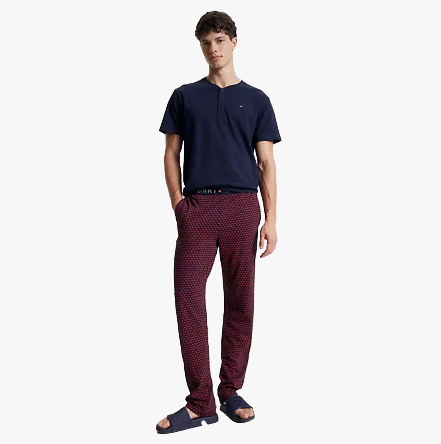 Tommy Hilfiger TH ORIGINAL PRINT Mens Jersey Lounge Bottoms Susana Geo Desert Sky