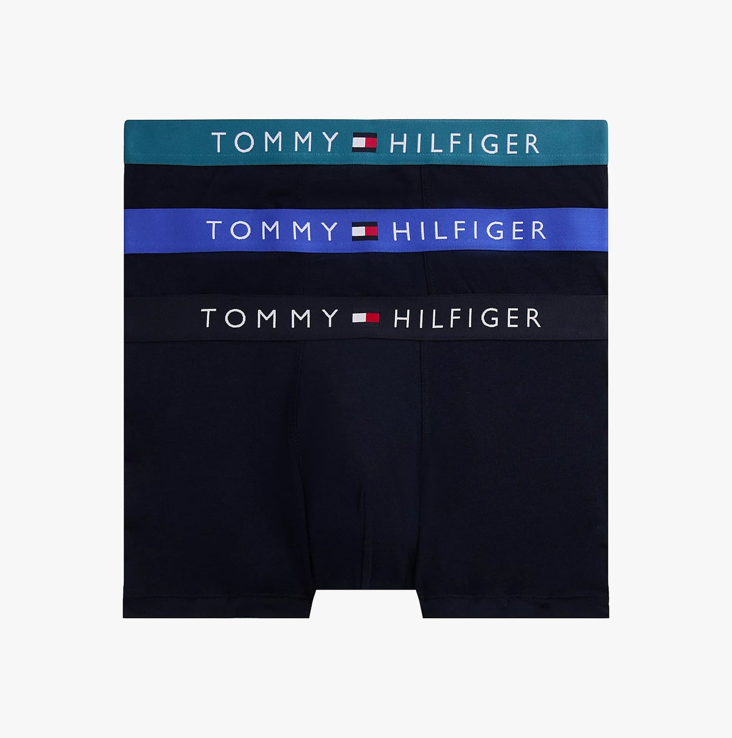 Tommy Hilfiger Mens 3 Pack Logo Waistband Trunks Navy