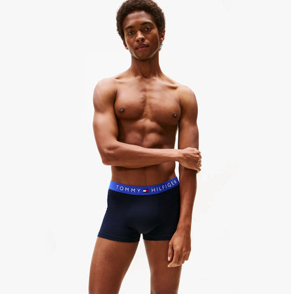 Tommy Hilfiger Mens 3 Pack Logo Waistband Trunks Navy