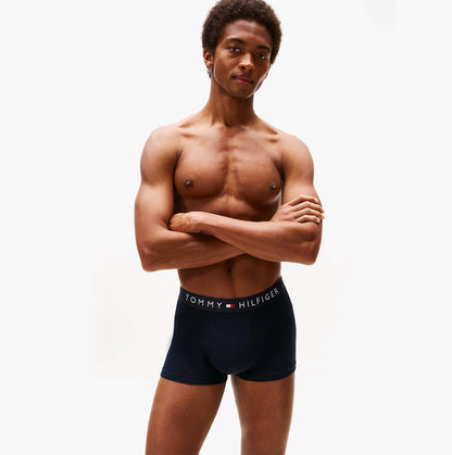 Tommy Hilfiger Mens 3 Pack Logo Waistband Trunks Navy