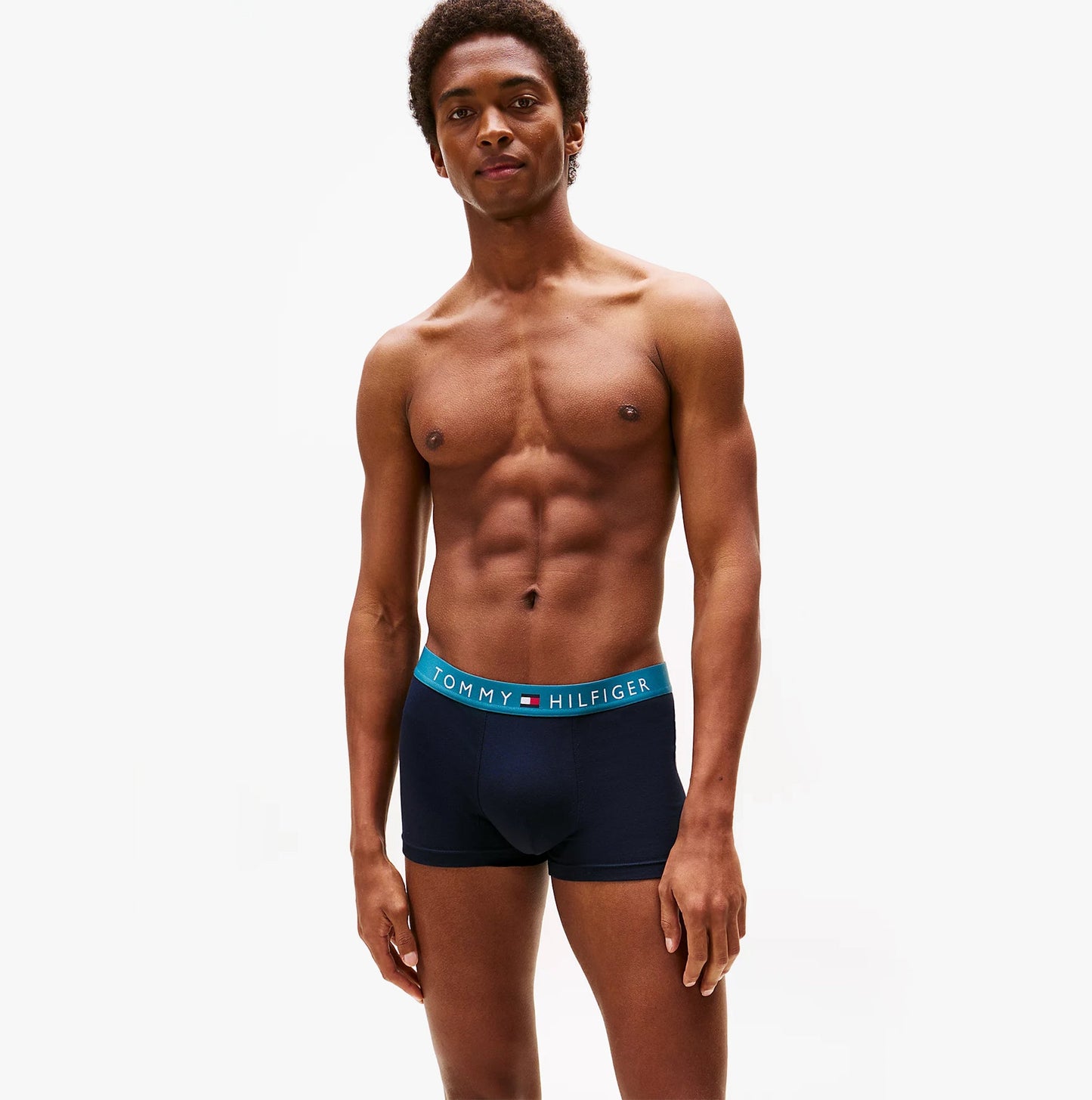 Tommy Hilfiger Mens 3 Pack Logo Waistband Trunks Navy