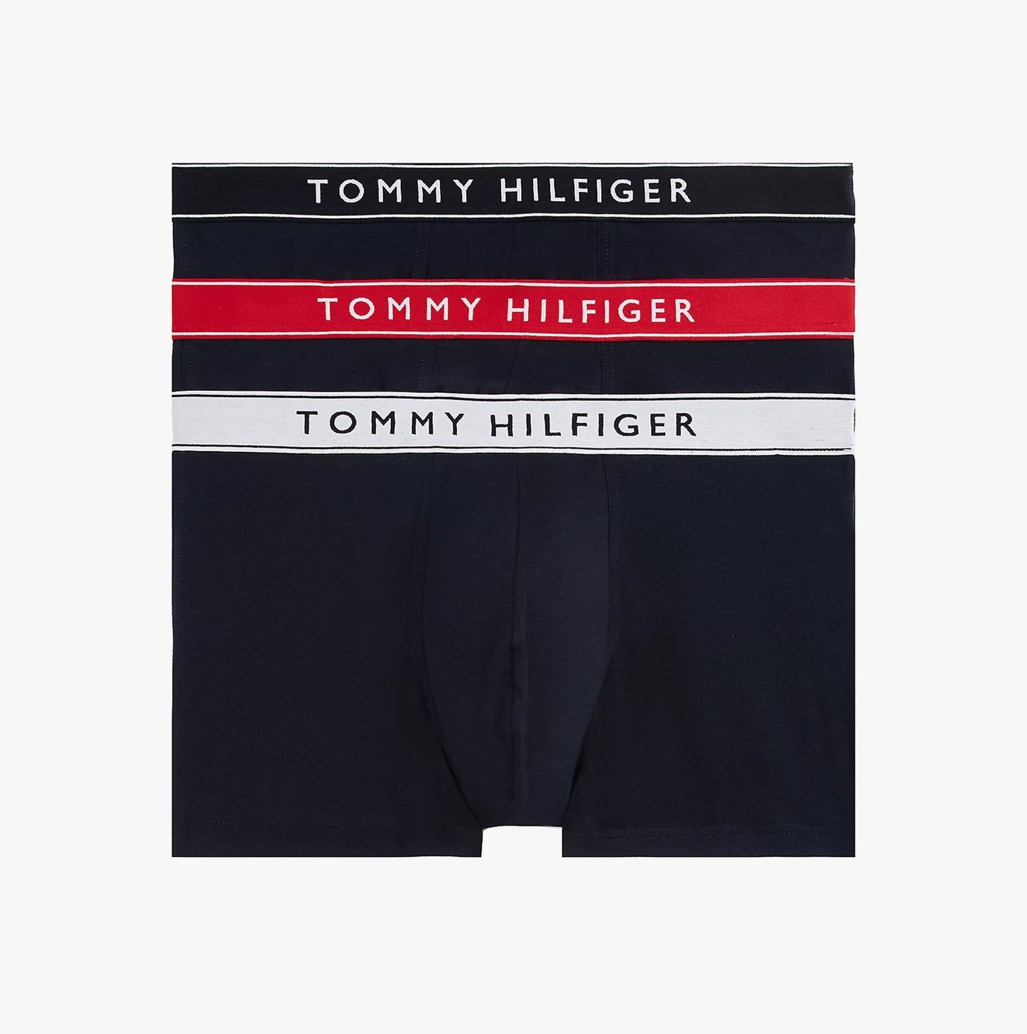 Tommy Hilfiger Mens 3 Pack Logo Waistband Trunks Navy