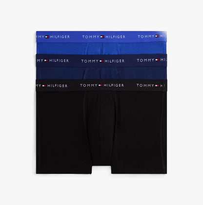 Tommy Hilfiger Mens 3 Pack Logo Waistband Cotton Trunks Multi