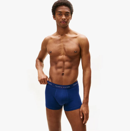 Tommy Hilfiger Mens 3 Pack Logo Waistband Cotton Trunks Multi