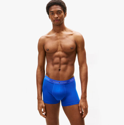 Tommy Hilfiger Mens 3 Pack Logo Waistband Cotton Trunks Multi