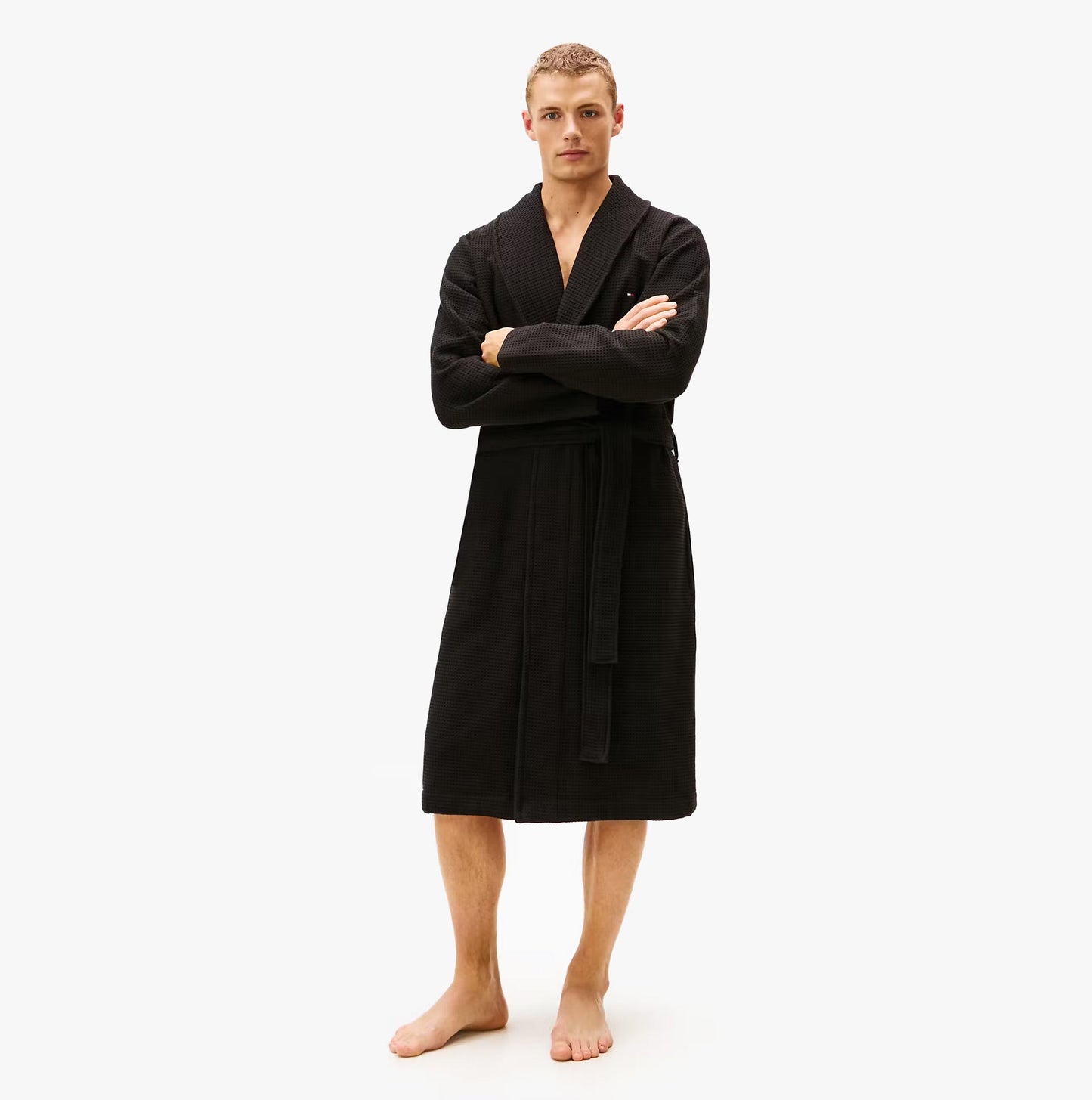 Tommy Hilfiger WAFFLE BATHROBE Mens Bathrobes Black