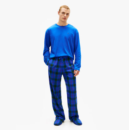 Tommy Hilfiger FLANNEL Pyjama Set With SLIPPERS Mens Blue Tartan