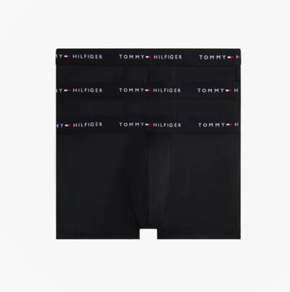 Tommy Hilfiger Mens 3 Pack Signature Microfibre Trunks Black