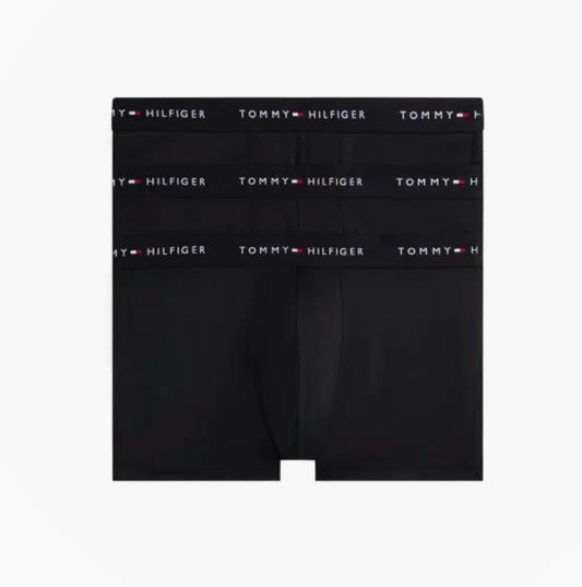Tommy Hilfiger Mens 3 Pack Signature Microfibre Trunks Black