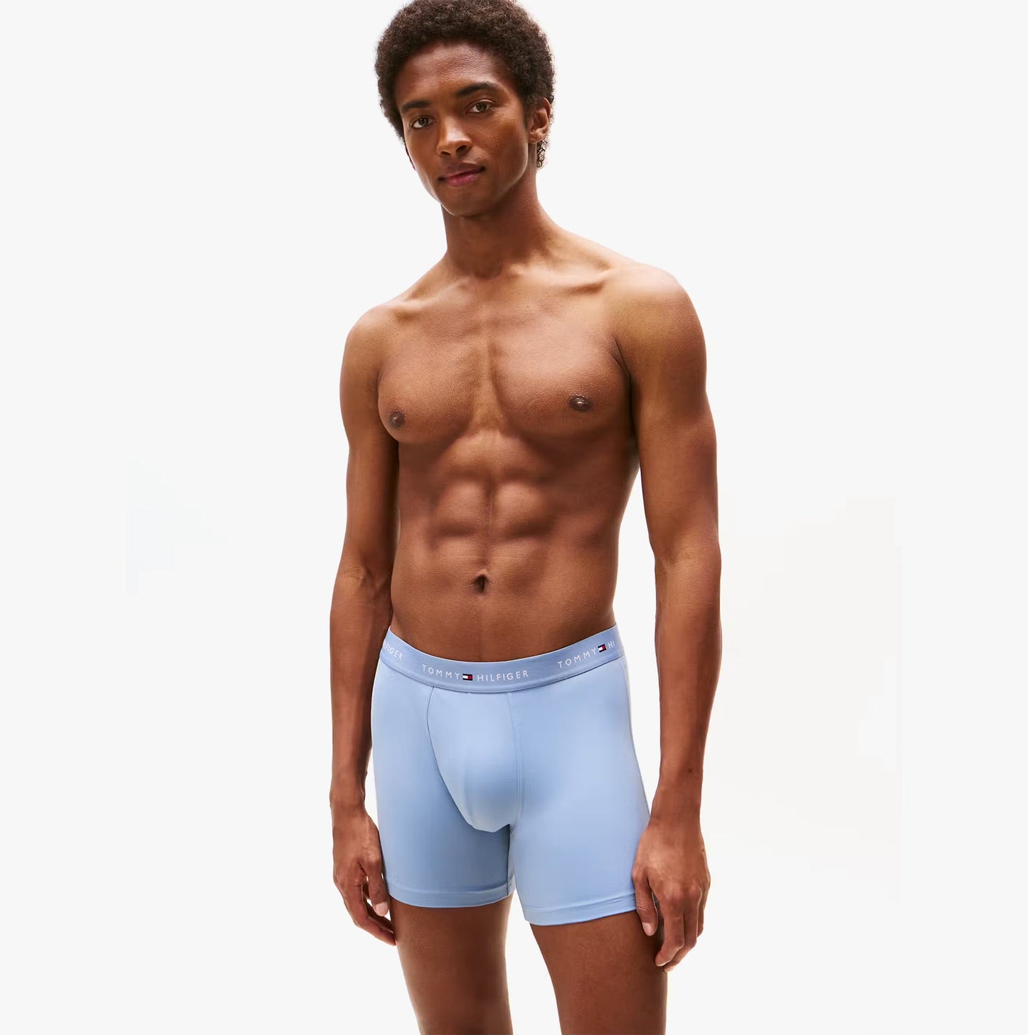 Tommy Hilfiger Mens Signature Microfibre 3 Pack Boxer Briefs Blue Multi