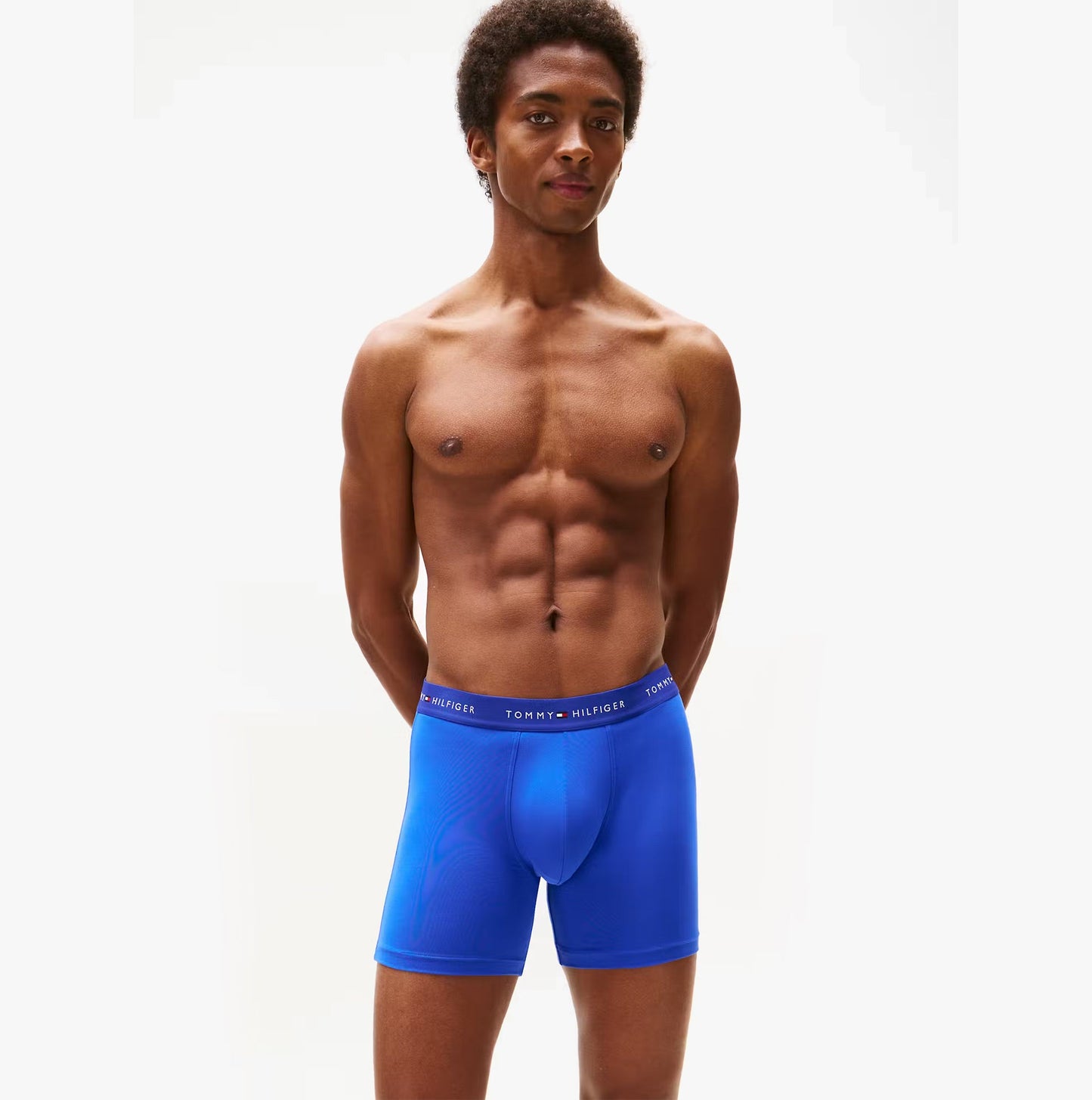 Tommy Hilfiger Mens Signature Microfibre 3 Pack Boxer Briefs Blue Multi