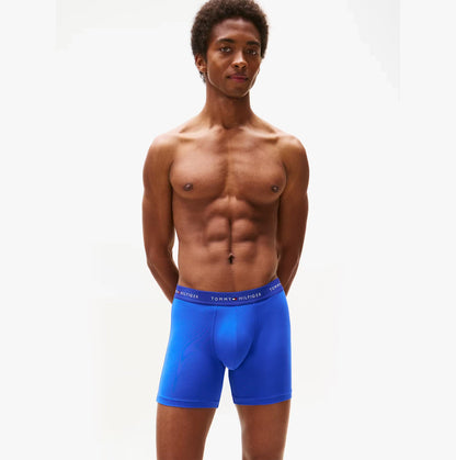 Tommy Hilfiger Mens Signature Microfibre 3 Pack Boxer Briefs Blue Multi