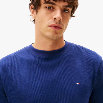 Tommy Hilfiger LS WAFFLE TOP Mens Loungewear Preppy Navy
