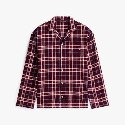 Tommy Hilfiger RELAXED FLANNEL PJ Mens Set Tartan Reiker Burgundy